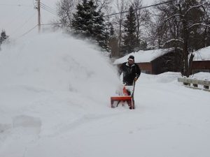 Stu snowblowing